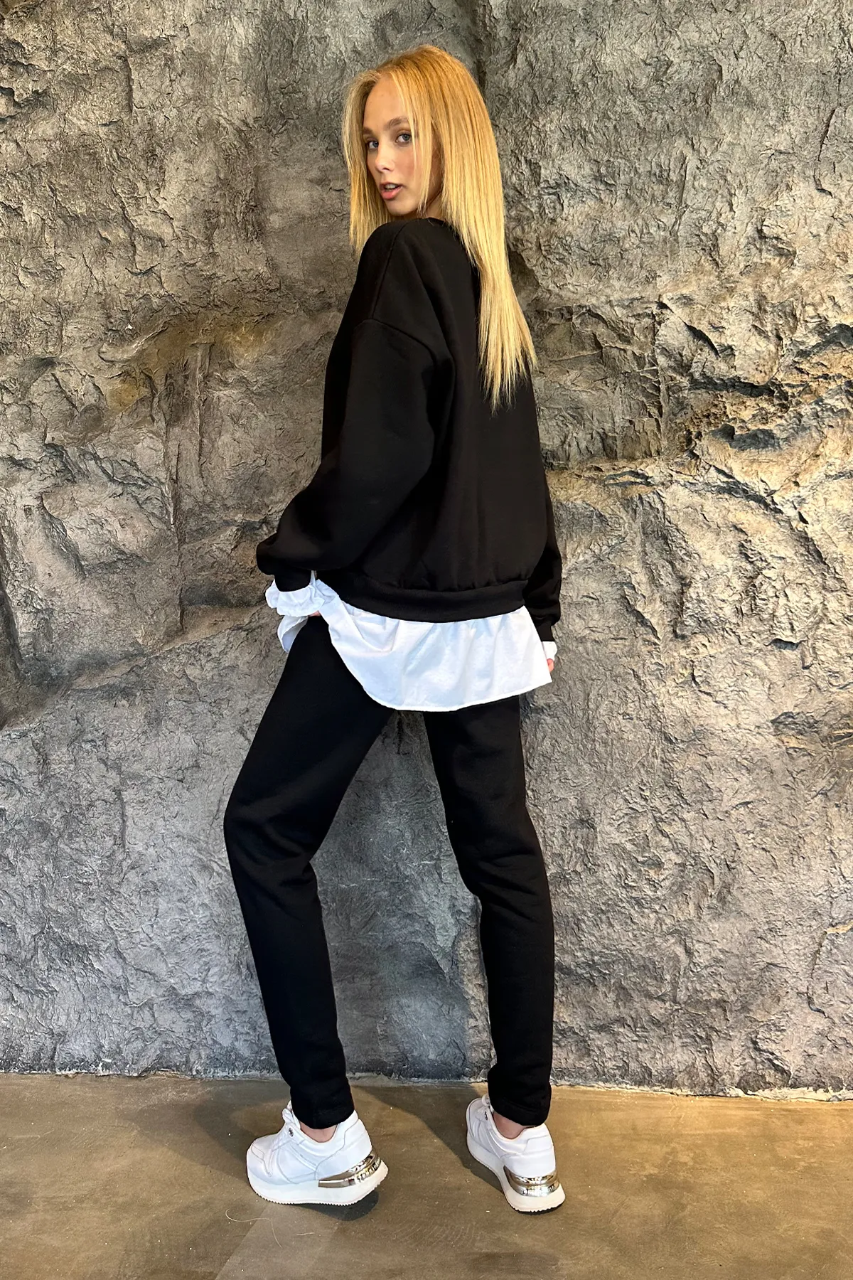 Trend Alaçatı Stili  Trainingsanzug - Schwarz - Regular Fit