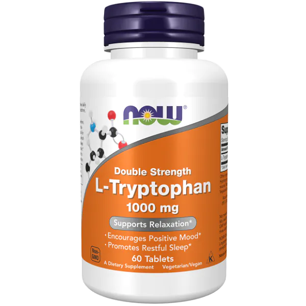 Now Foods L-triptofan 1000 mg dvostruke jačine, tablete