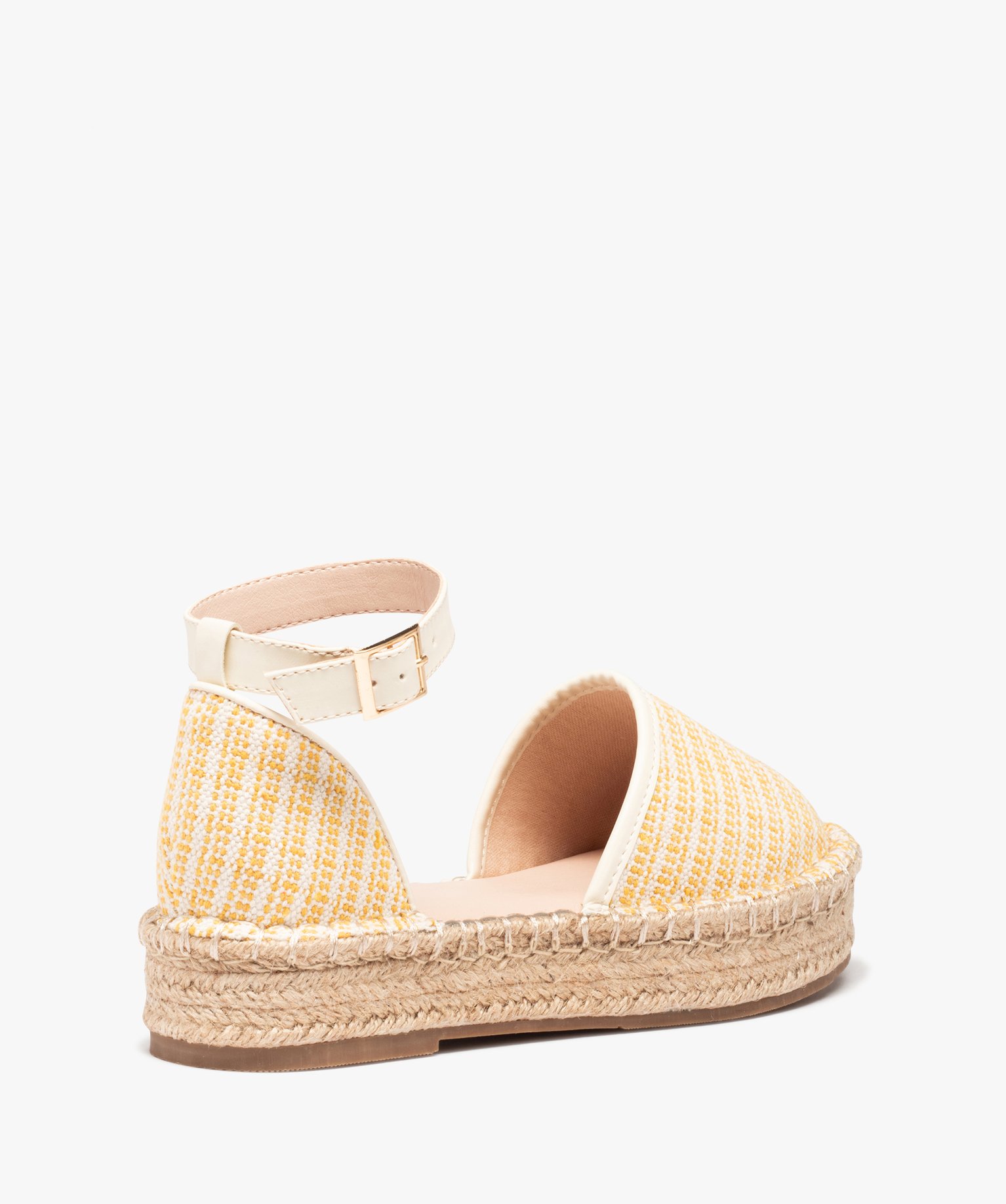 Sandales femme style espadrilles ouvertes sur les ctés jaune | GEMO