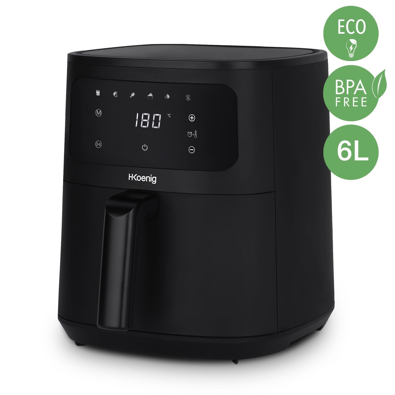 H. Koenig Airfryer XL FRY860 Fritteuse ohne Öl, Kapazität 6 l, für bis zu 8 Personen