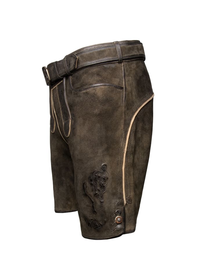 Spieth & Wensky Lederhose Diablo in dunkelbraun günstig kaufen
