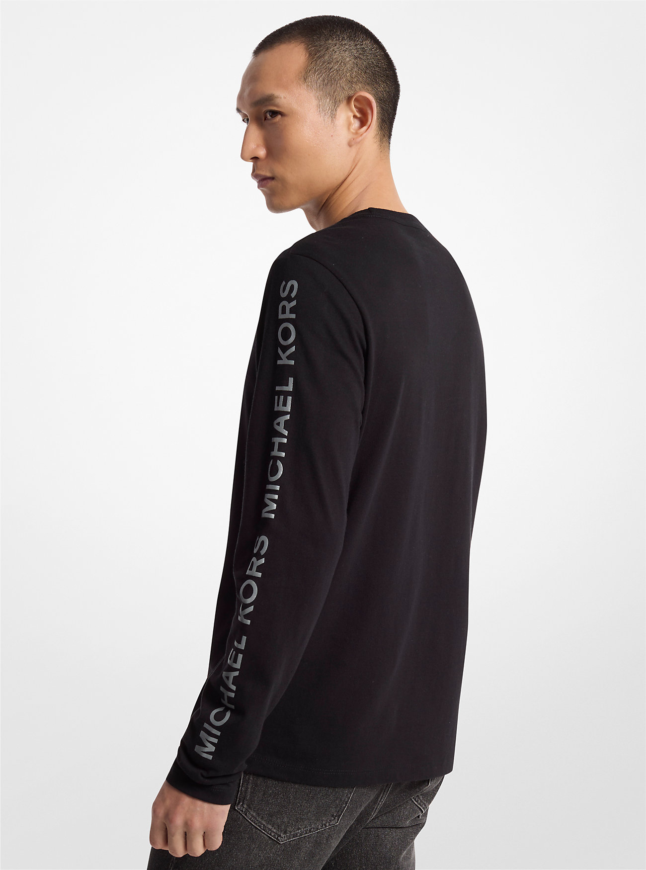 T-shirt a maniche lunghe in cotone - NERA