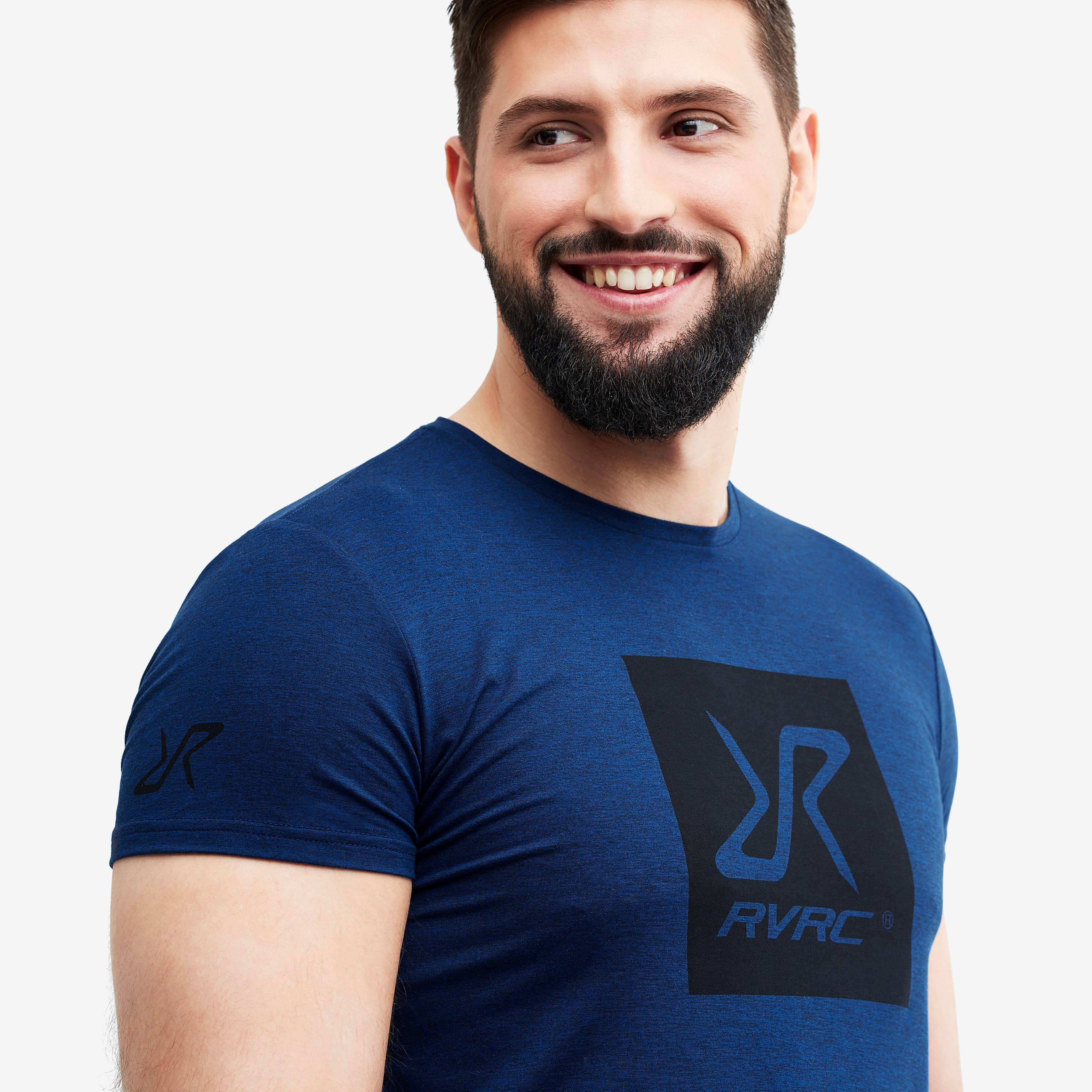 Vagabond Logo Tee Homme Dark Blue Melange