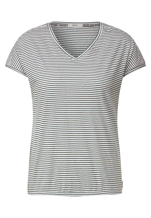 CECIL Streifenshirt mit V-Neck