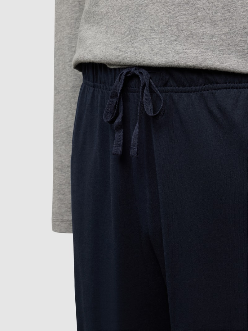 Pyjama mit Label-Print Modell 'MIX N MATCH' in mittelgrau meliert
