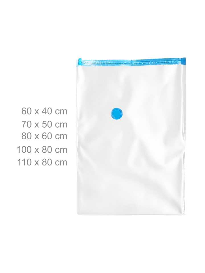 relaxdays 15 x Vakuumbeutel für Kleidung in Transparent/ Blau günstig kaufen onesize