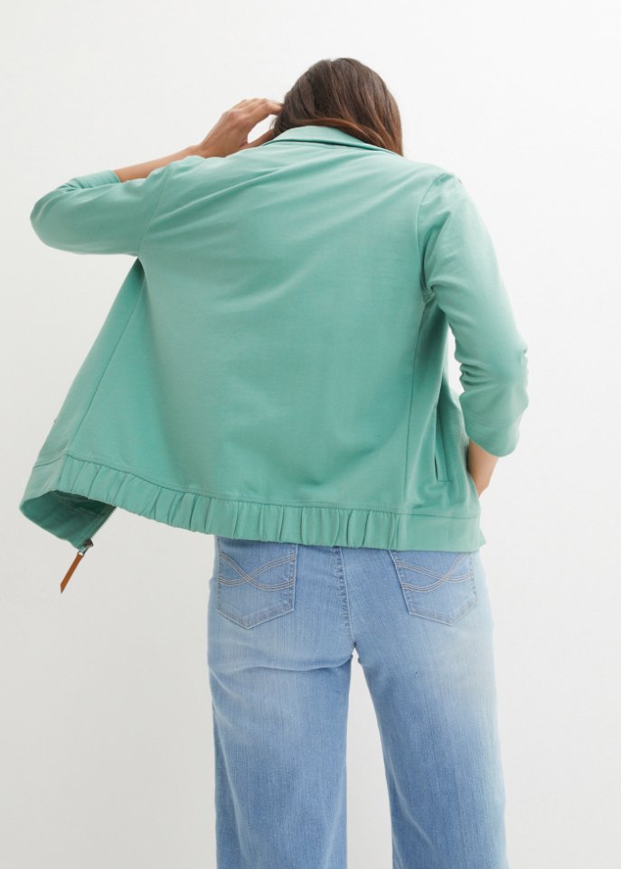 Lockere Sweatjacke, 3/4-Arm