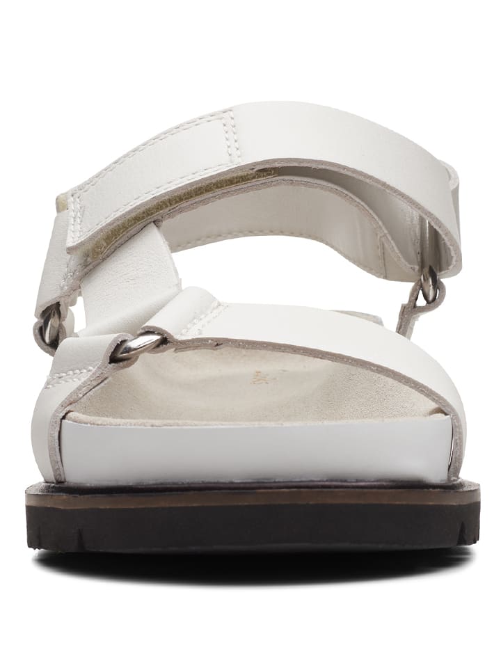 Clarks Leder-Sandalen in Weiß günstig kaufen