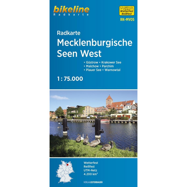 Bikeline Radkarte Deutschland Mecklenburgische Seen West 1 : 75 000 - Fahrradkarte