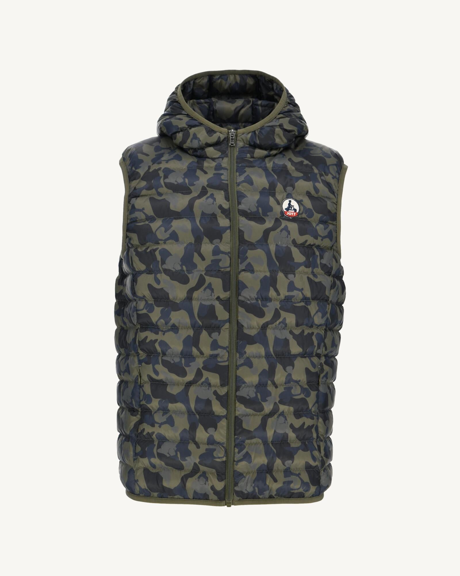 Doudoune sans manches à capuche Print militaire Pat