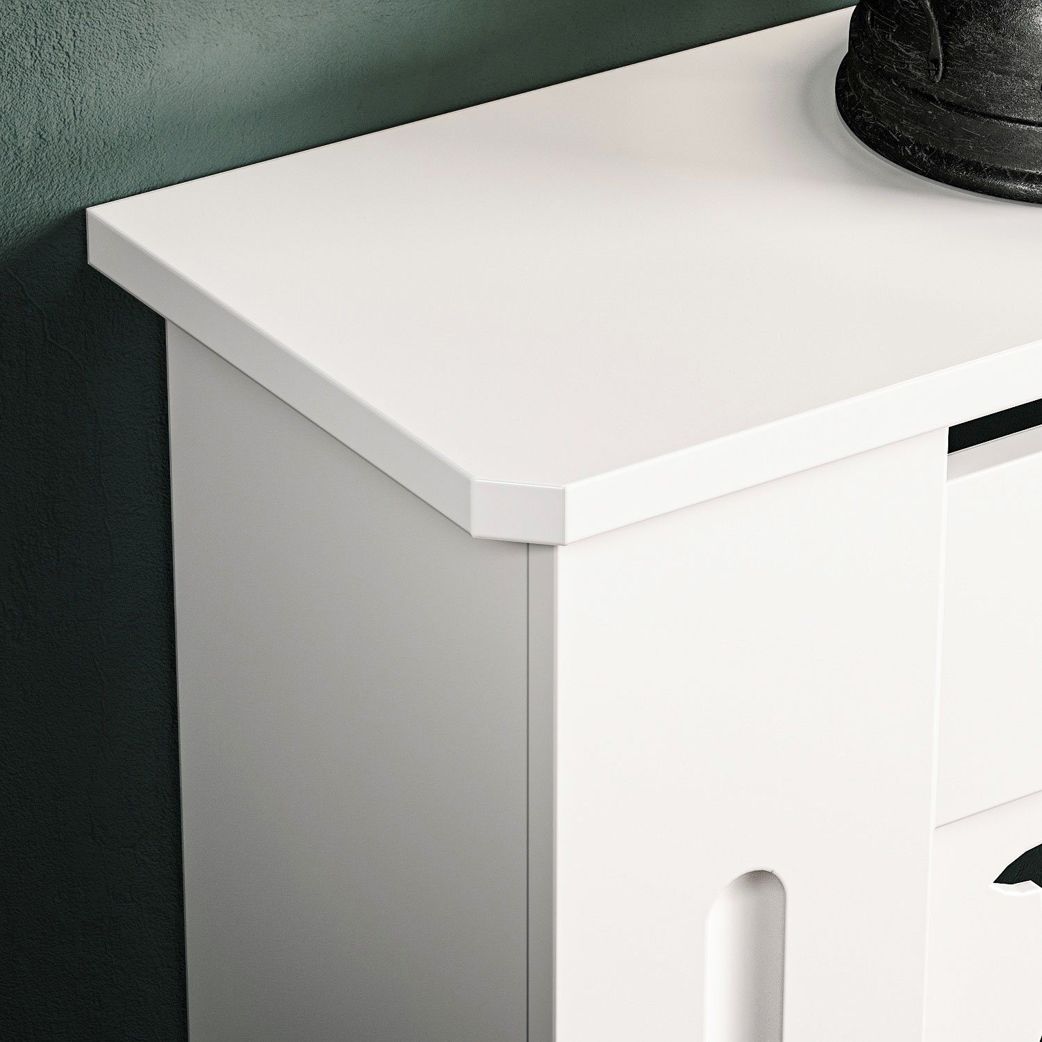 SONNI Heizungsverkleidung Heizungsverkleidung Heizkörperverkleidung weiß Breite 78/112/152cm, Kreuzgitter, Heizungsverkleidung, Zubehör für Wandmontage, MDF