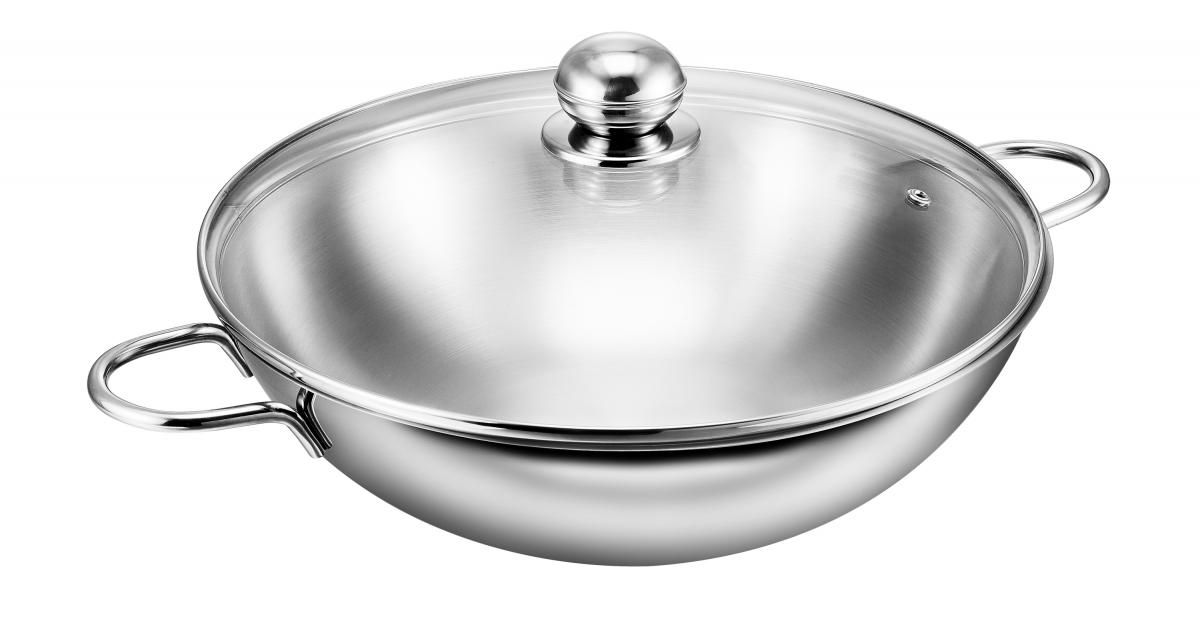 KOPF Edelstahl-Wok 