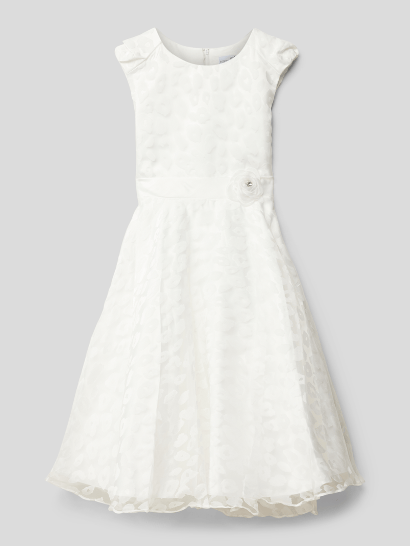 Kleid mit Rundhalsausschnitt in ecru