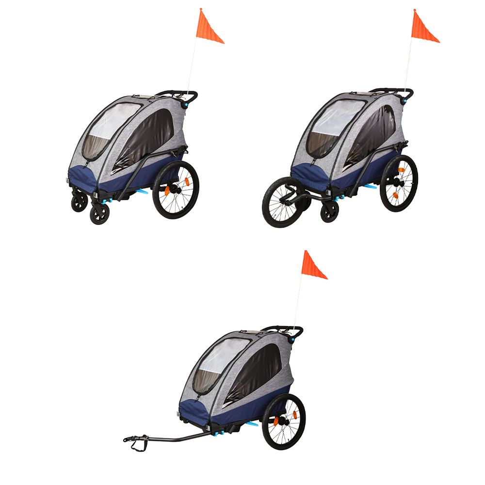 Econ- Way Econ-Way 3in1 Alu 2er Kinderwagen Fahrradanhänger & Joggingwagen faltbar inkl. Zubehör