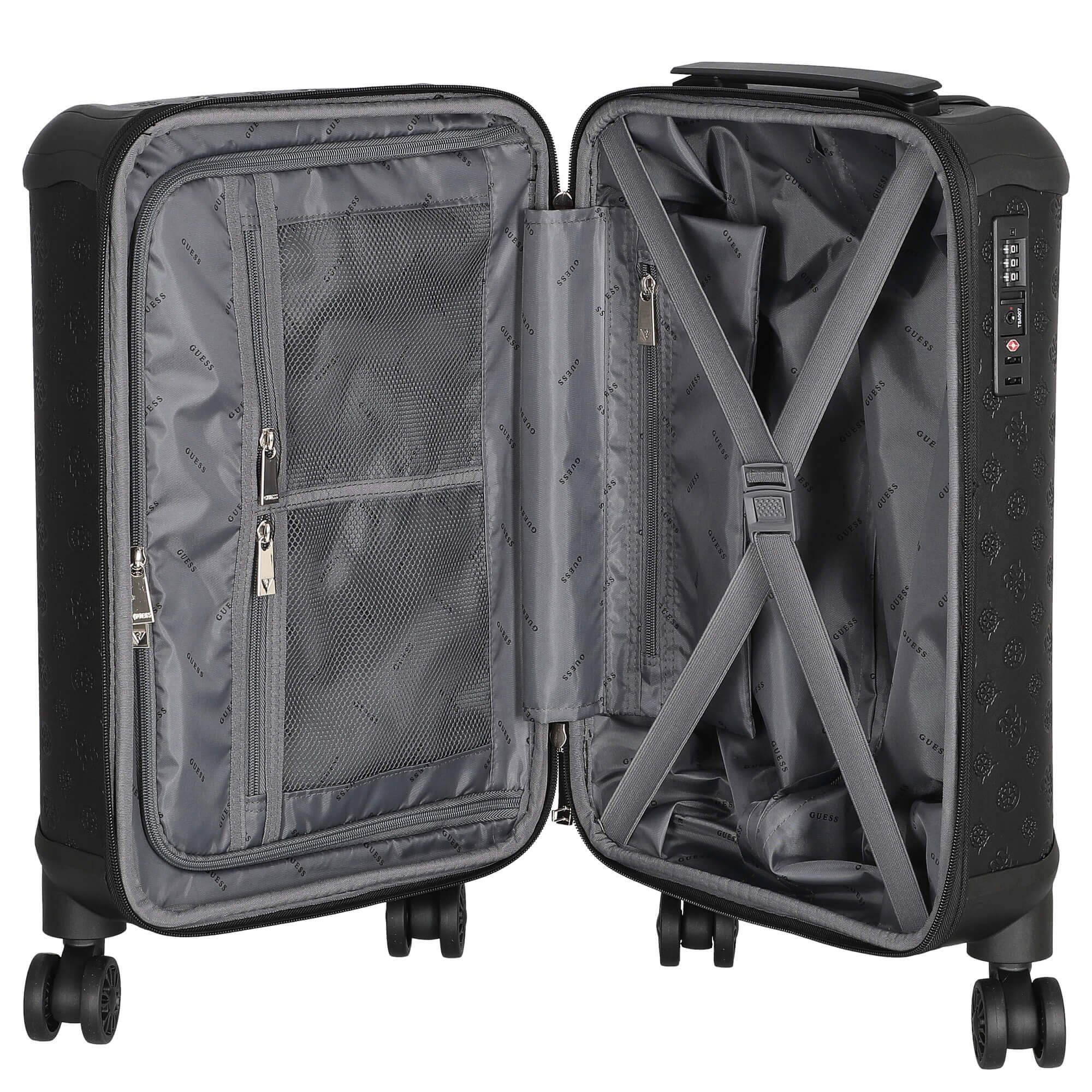 Guess Handgepäck-Trolley Wilder 18 IN - 4-Rollen-Kabinentrolley 54 cm S, 4 Rollen Rollen