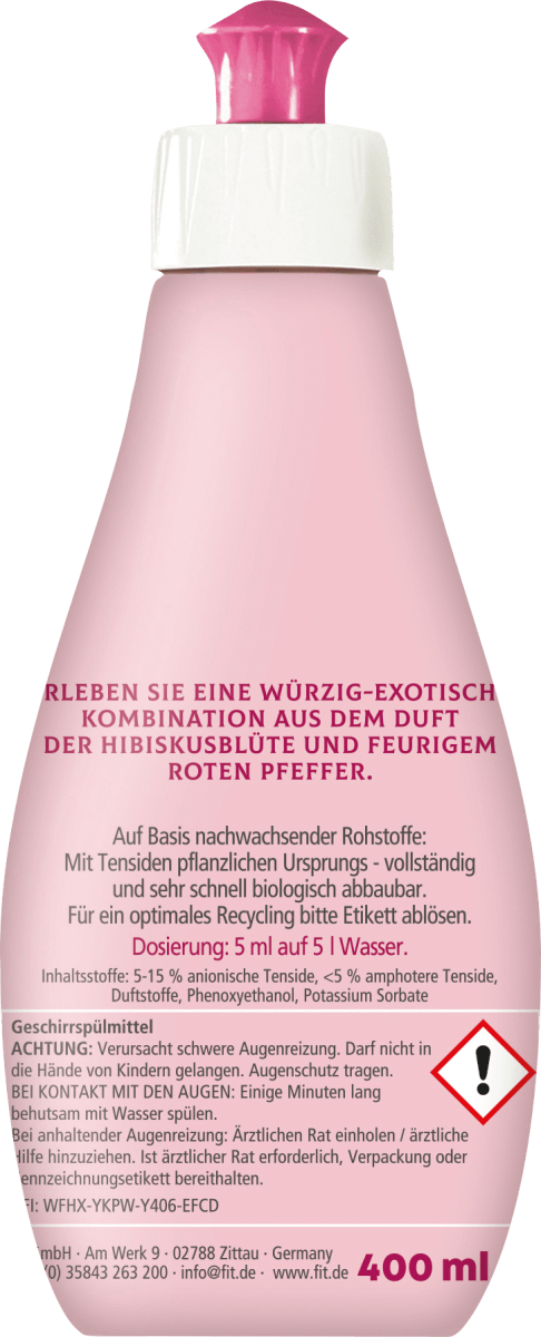 Spülmittel Hibiskus & Roter Pfeffer, 400 ml
