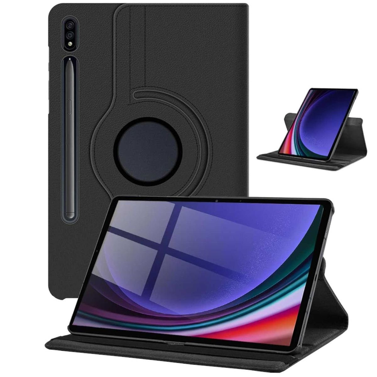 Wigento Tablet-Hülle Für Samsung Galaxy Tab S9+ Plus u. FE 360 Grad Rotation Tablet Tasche
