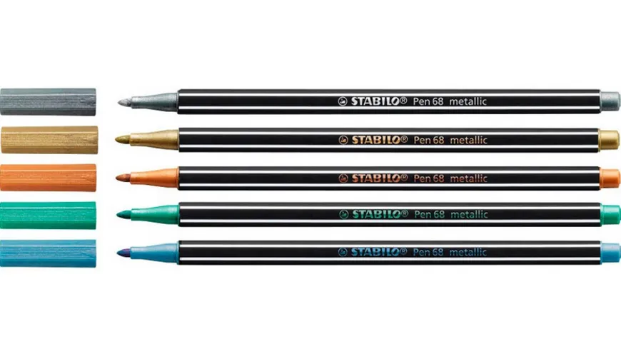STABILO® Premium Metallic-Filzstift - STABILO Pen 68 metallic - 6er Pack - mit 6 verschiedenen Metallic-Farben sortiert