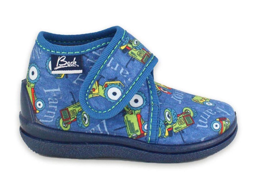 Beck Kleinkind Hausschuh Traktor Hausschuh (knöchelhoher, leichter Schuh, für die Kita und Zuhause) leichte flexible Laufsohle, atmungsaktive Materialien