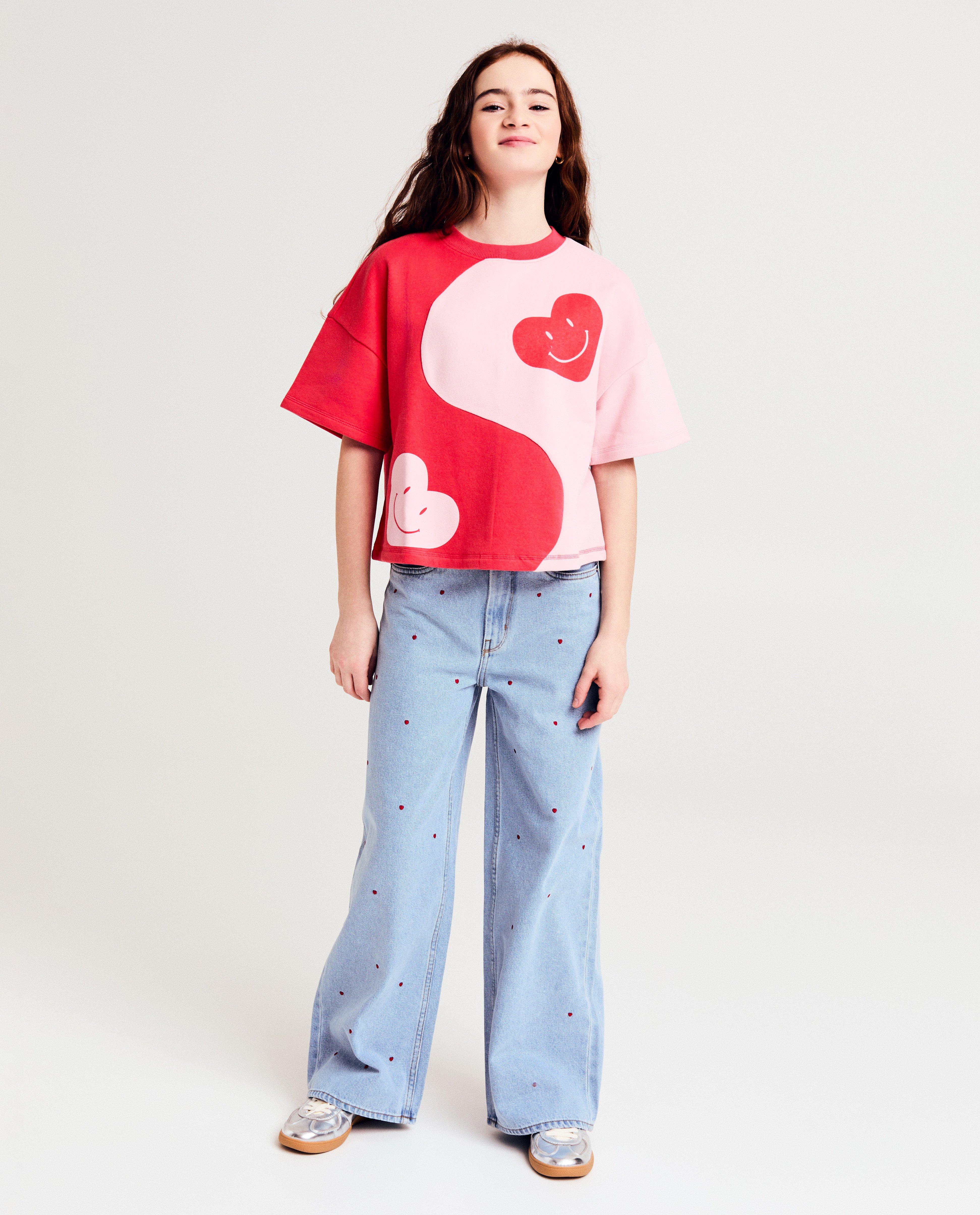 Tricou Fish & Chips cu blocuri de culoare roșu