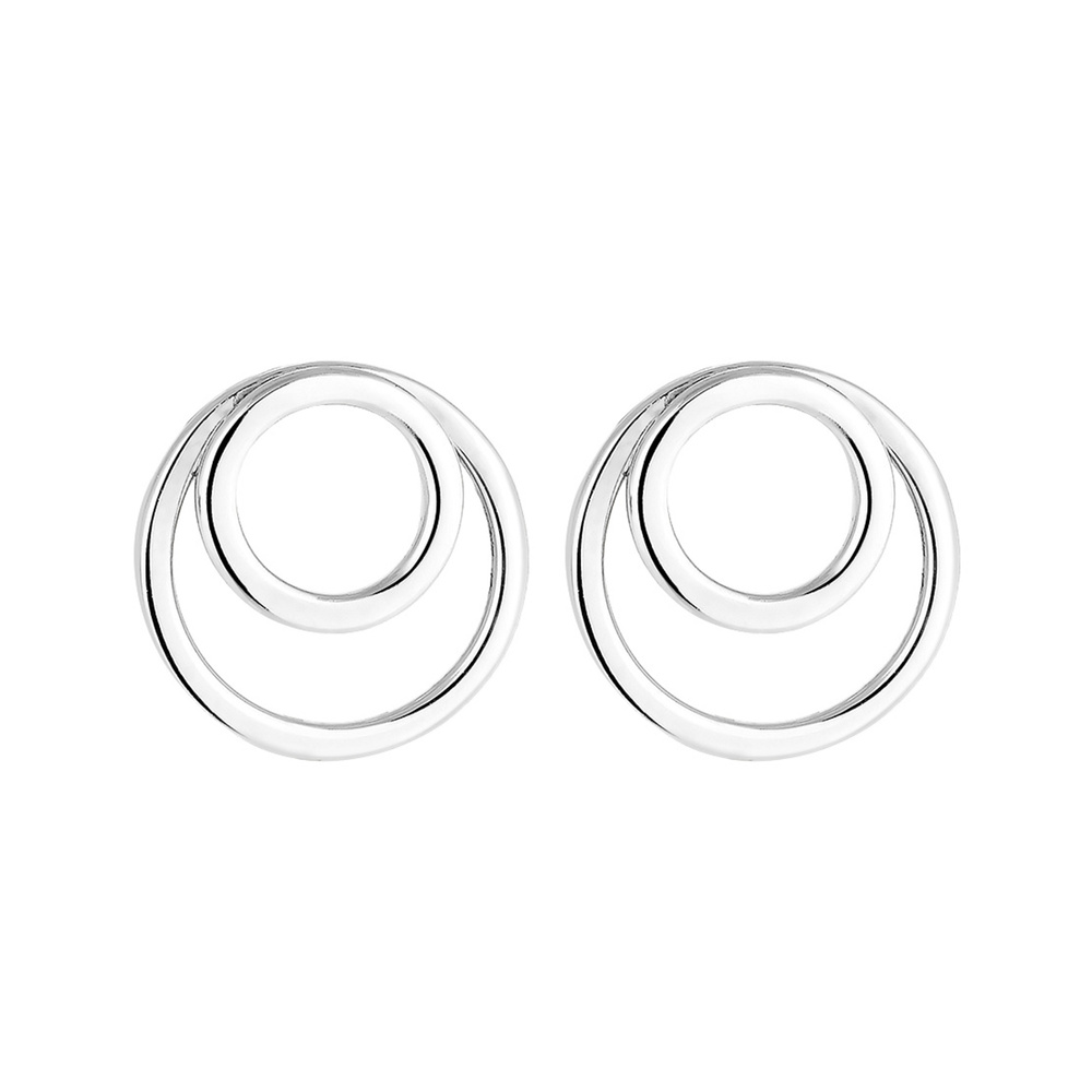 Elli Elli Boucles d'Oreilles Circulaires de base Geo Minimal Boucles d'Oreilles Femme  Boucles d'oreilles
