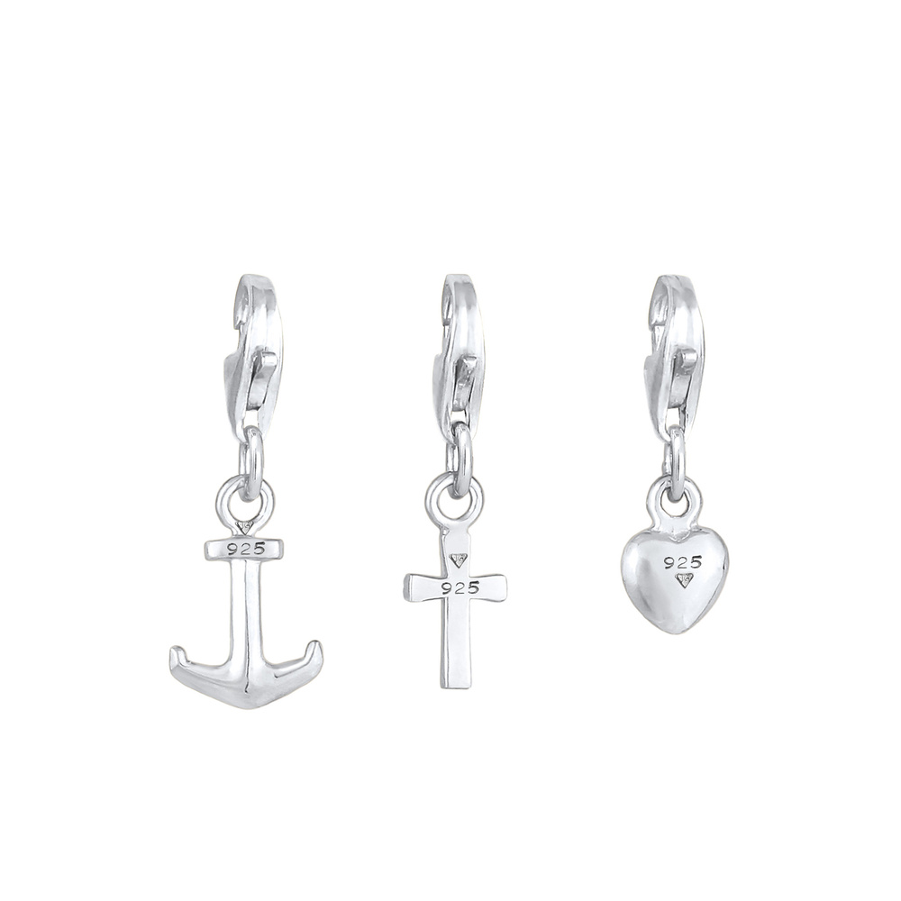 Nenalina Nenalina Amulette Charmante croix de coeur pour dames Love Faith sertie d'or en 9 Pendentif
