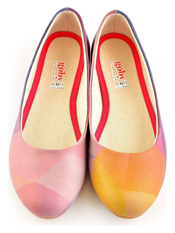 Goby Leder-Ballerinas in Bunt günstig kaufen