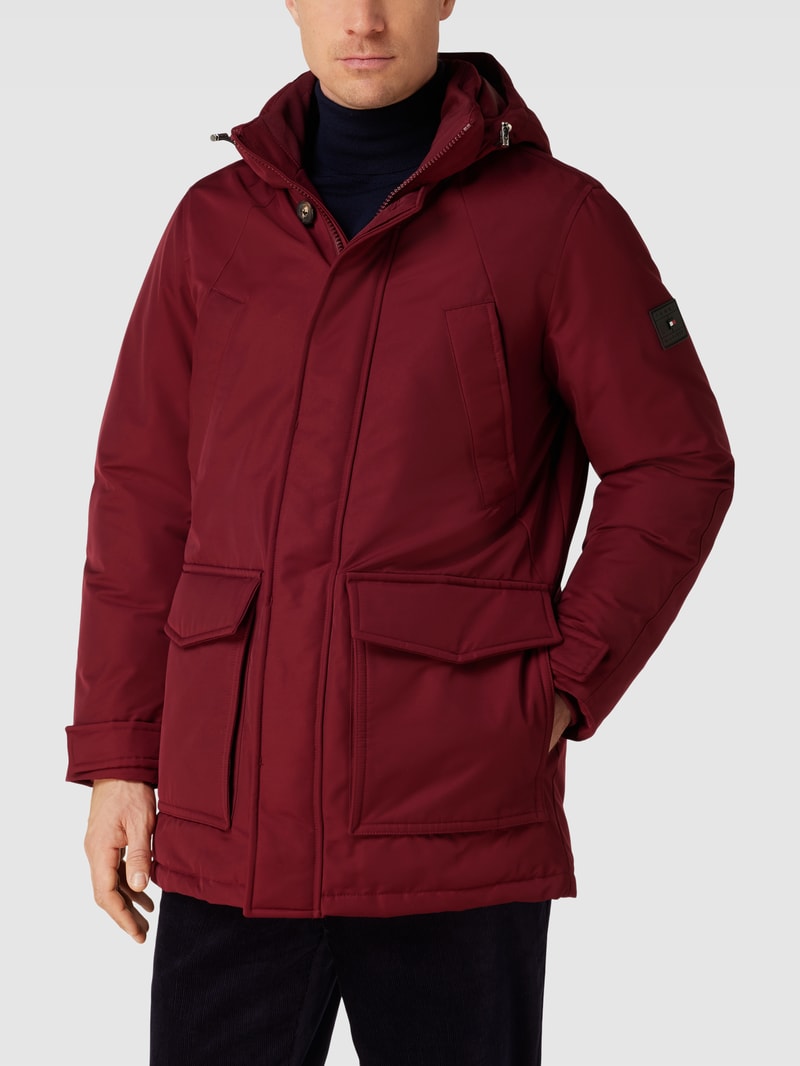 Daunenjacke mit Brusttaschen Modell 'ROCKIE' in dunkelrot