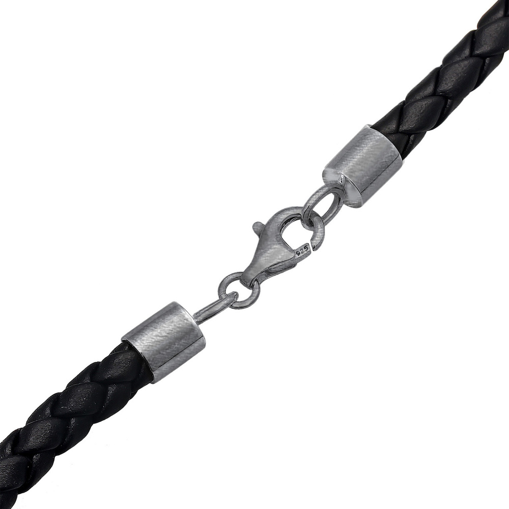KUZZOI KUZZOI Collier Leder Keltischer Knoten Thor's Hammer 925 Silber collier