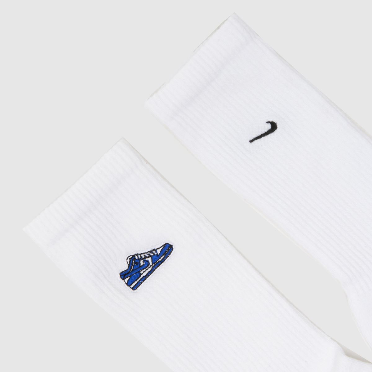 Nike vita och blåa Everyday Plus-strumpor, 1-pack