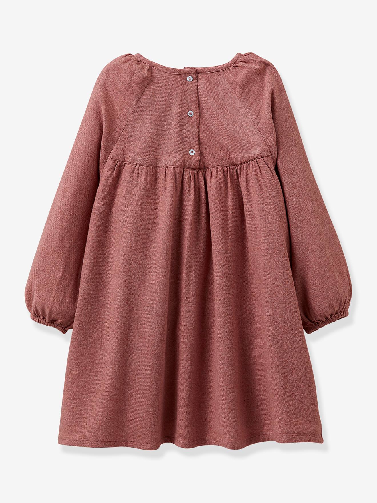 Cyrillus Gesmoktes Mädchen Kleid CYRILLUS - rosa