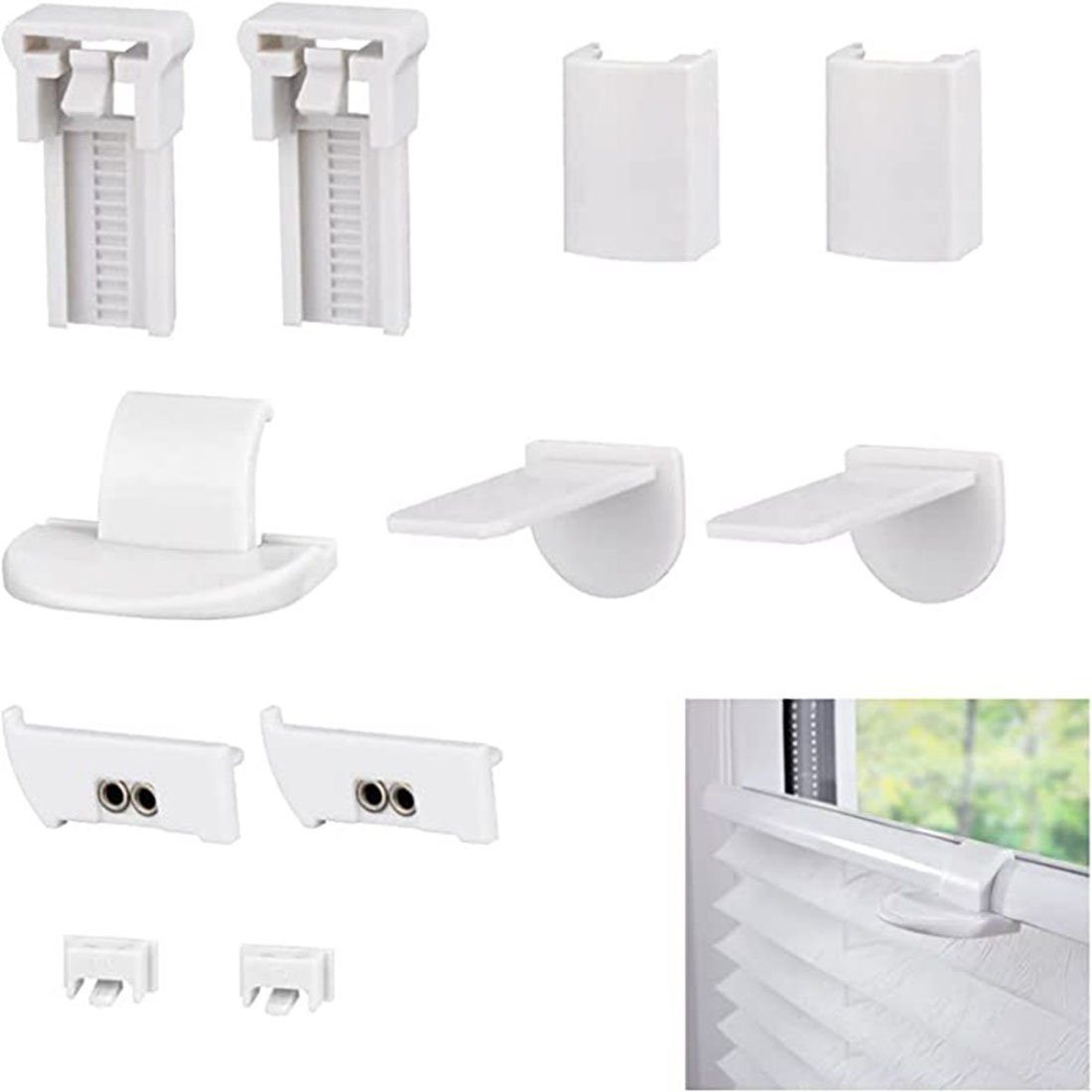 Zubehör-Set Klemmträger Plissee Ersatzteile Set Klemmträger Zubehör , CTGtree, (11-tlg)
