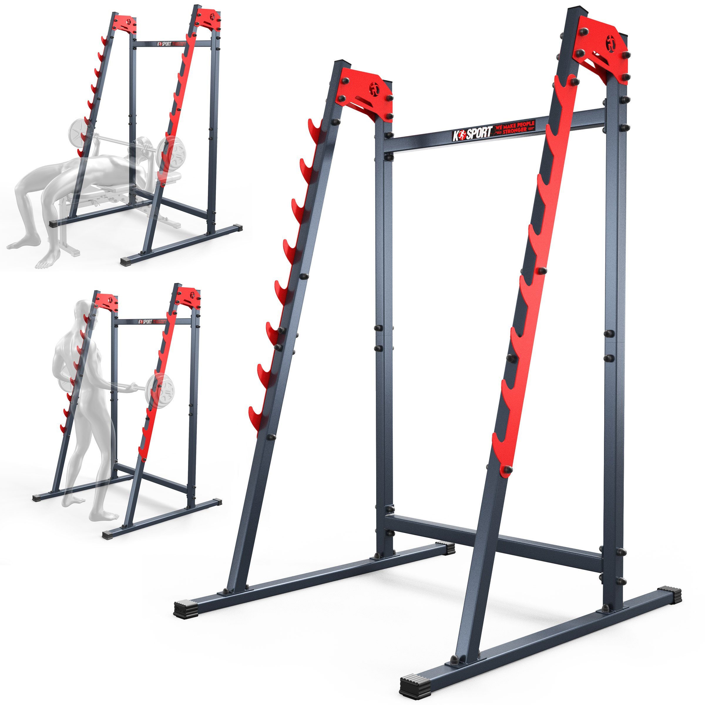 K-SPORT Kraftstation Langhantelablage bis 280 kg belastbar, (Squat Rack, Kniebeugeständer), Made in EU!