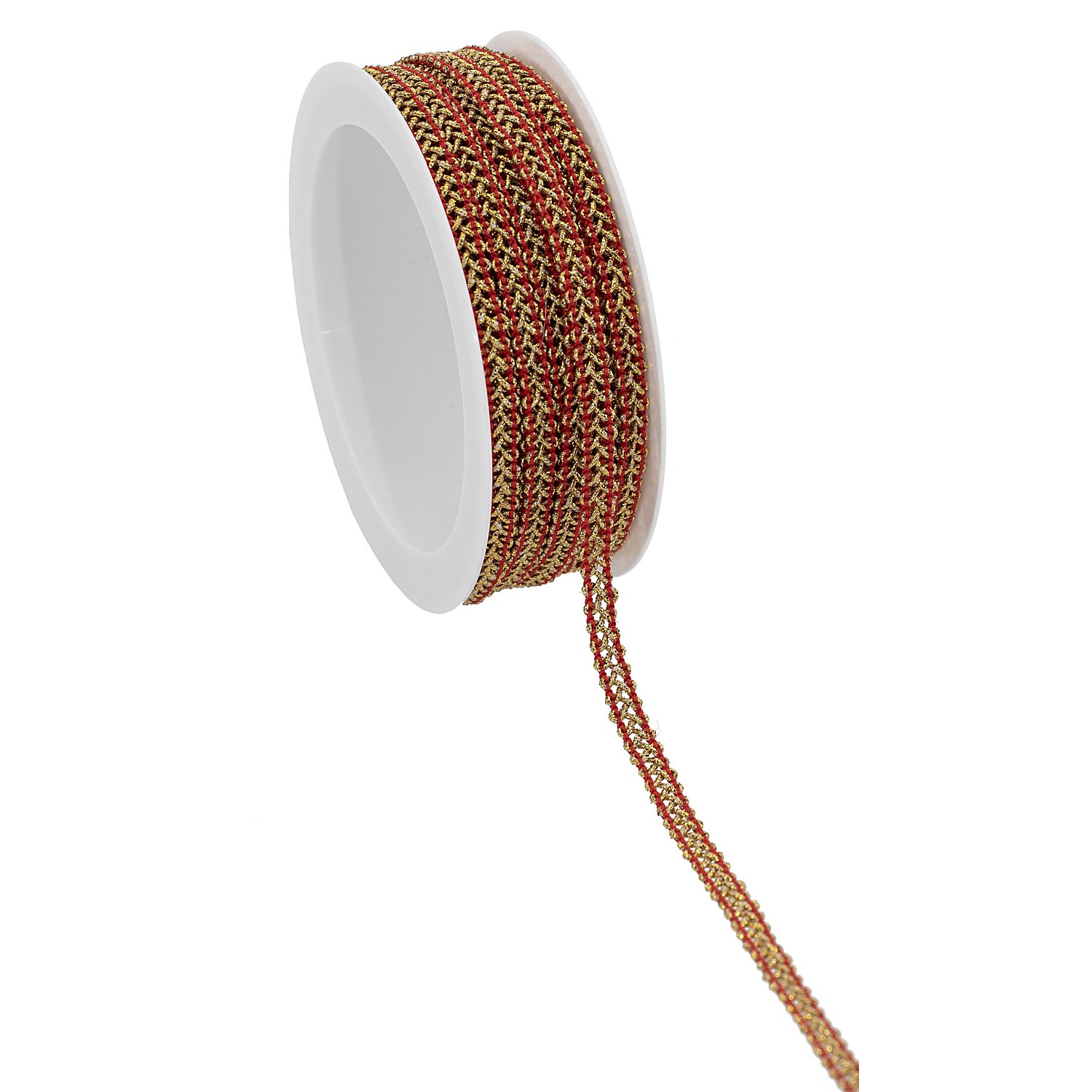 Borte, rot-gold, 5 mm, 5 m