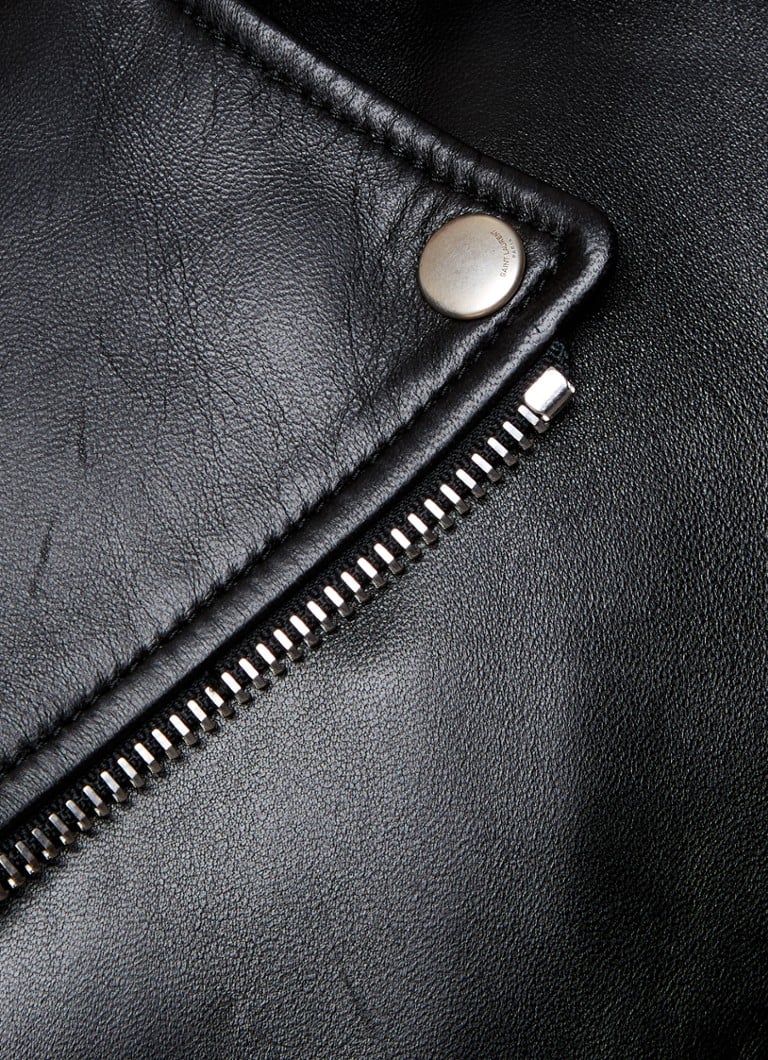 Saint Laurent lambskin biker jacket with zip pockets