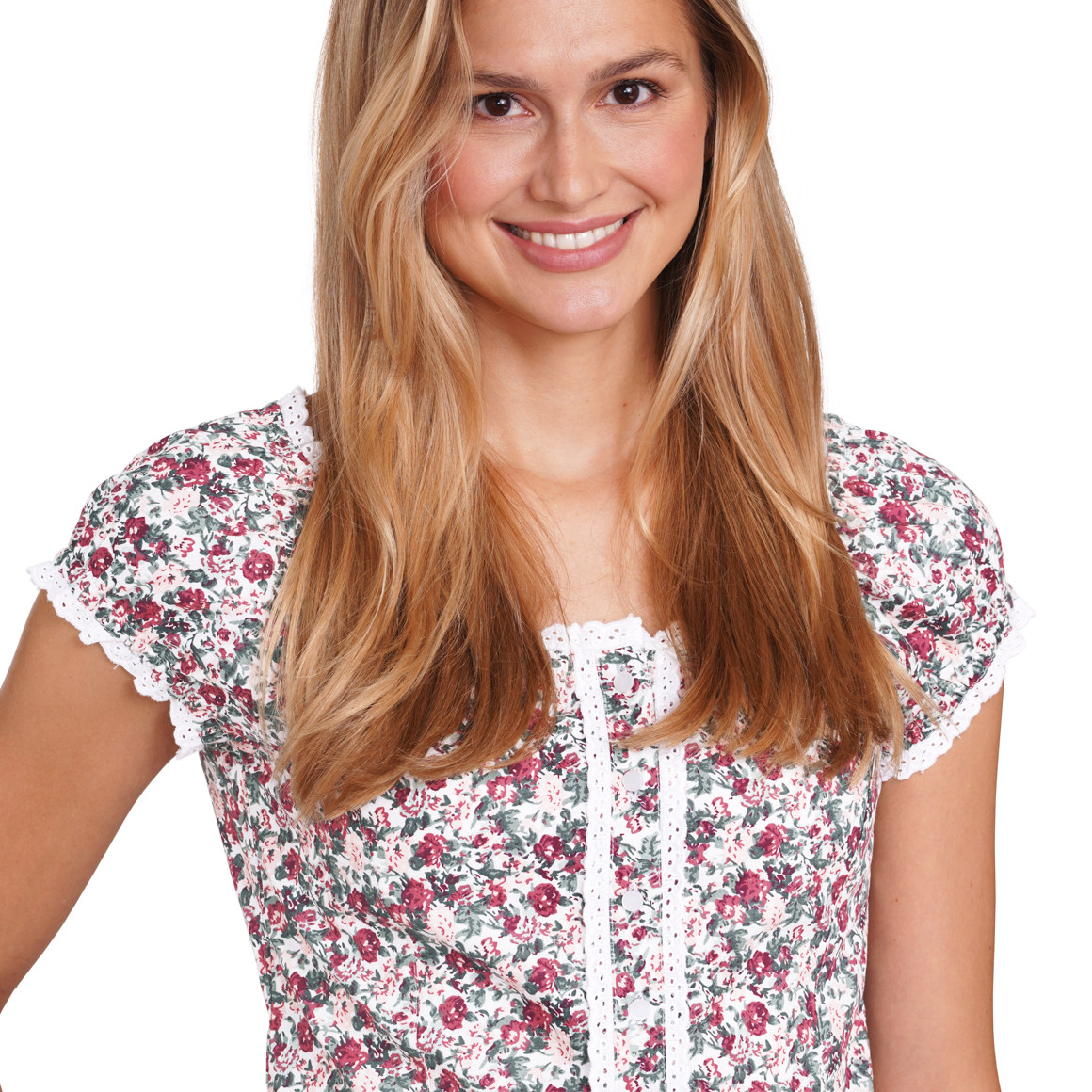 Damen Trachtenbluse mit Spitzendetails