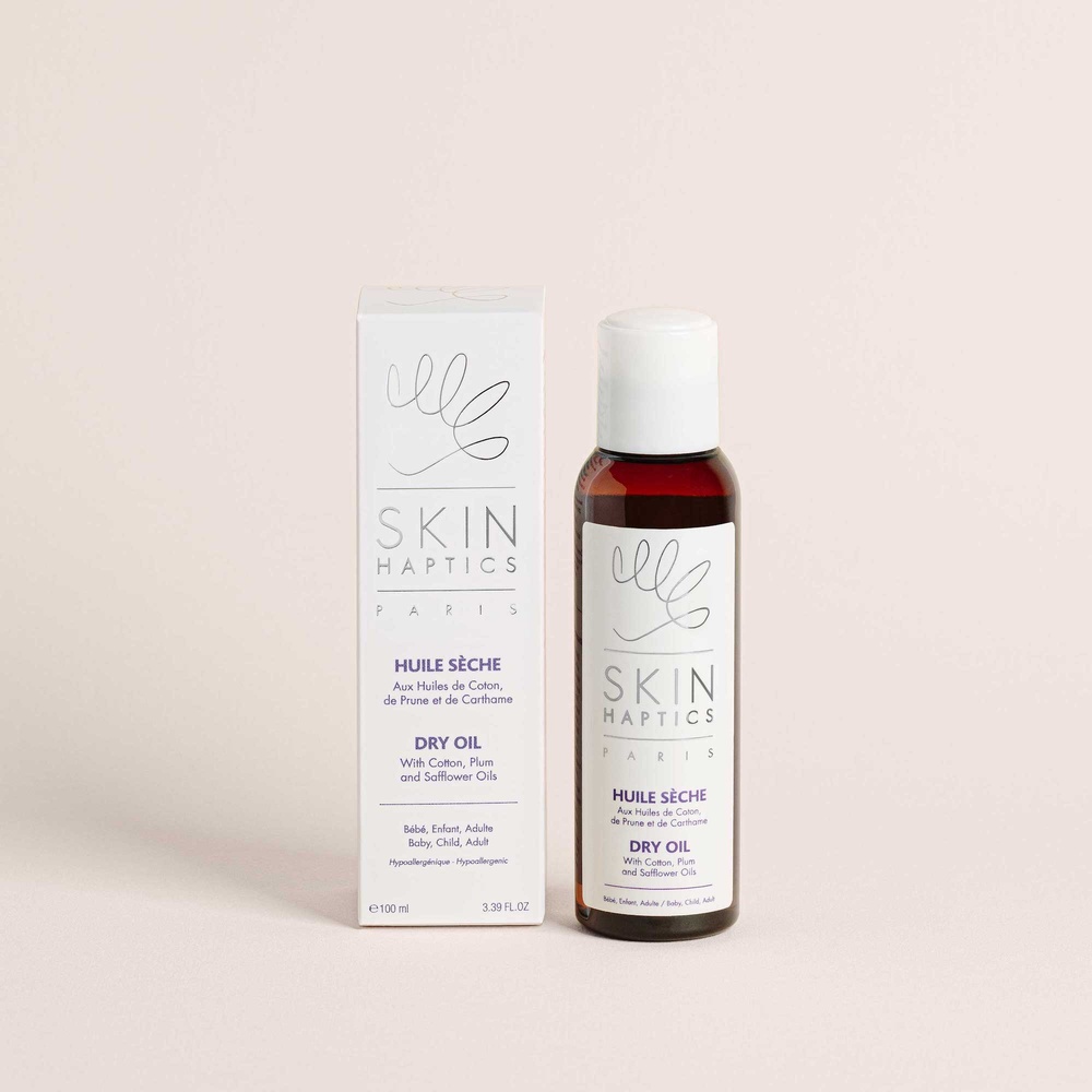 skinhaptics Huile Sèche aux huiles de coton, de prune et de carthame Huile sèche