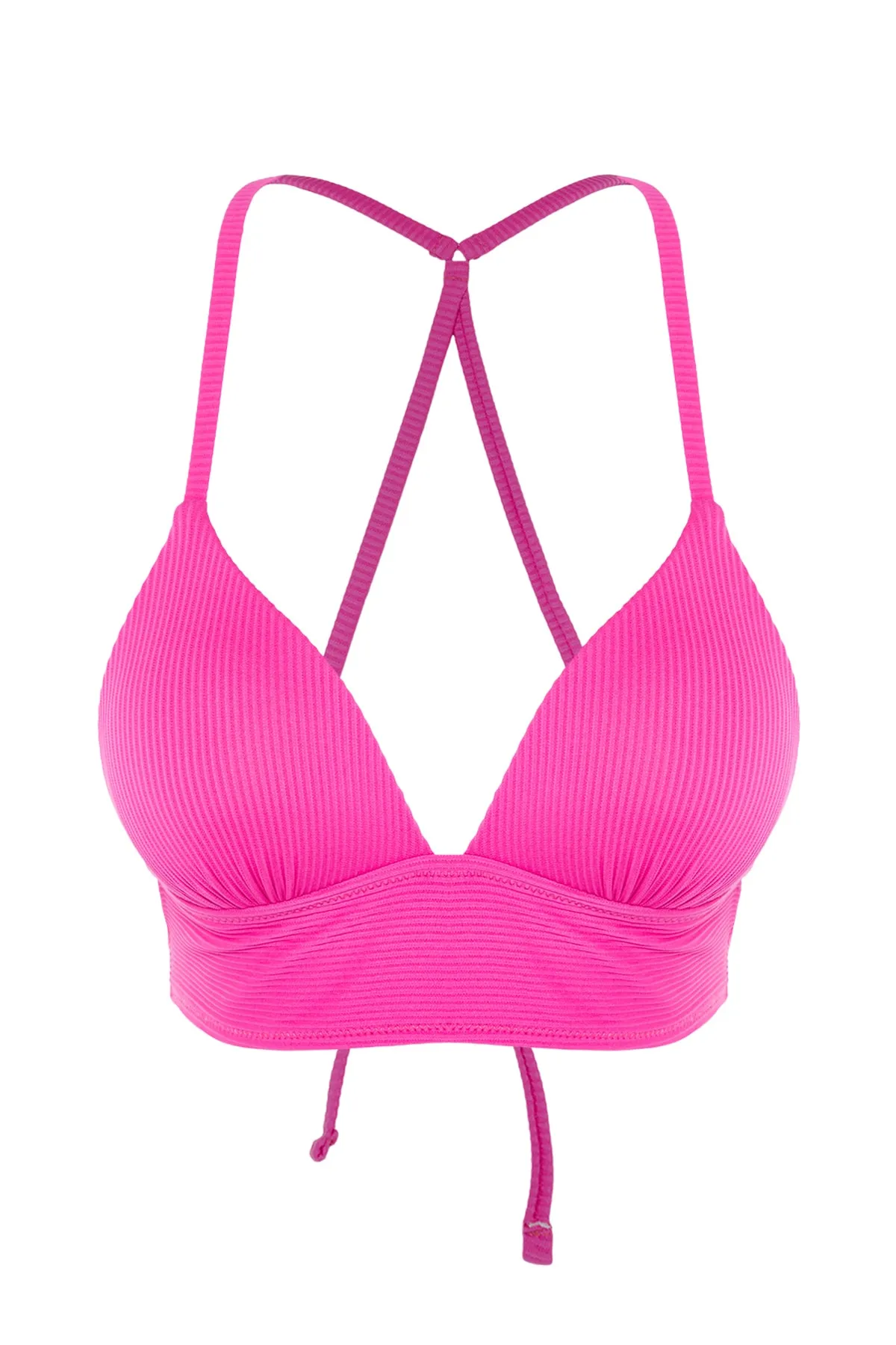 Trendyol Collection  Fuchsiafarbenes Dreieck-Push-Up-Bikinioberteil mit Struktur TBESS21BU0010