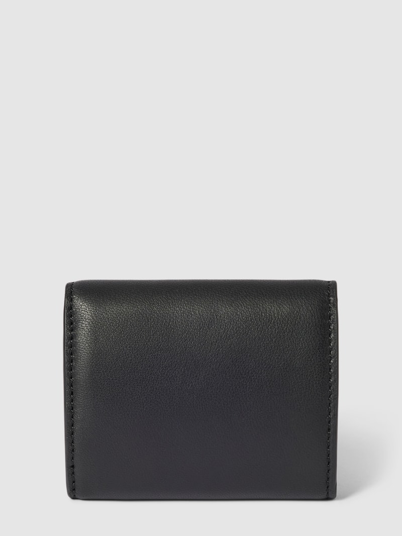 Portemonnaie mit Label-Detail Modell 'MELE SILKY' in schwarz