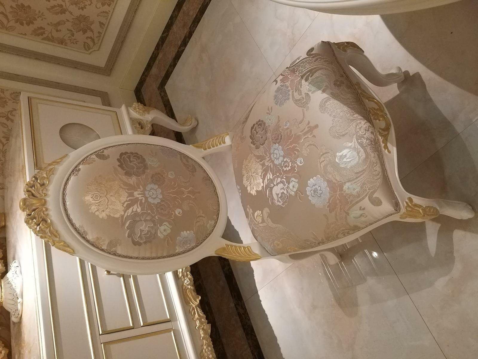 JVmoebel Esszimmer-Set, Esszimmer Set Barock Rokoko Tisch 6x Stühle Buffet Spiegel Kommode
