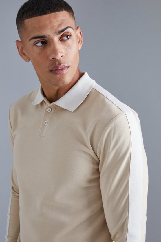 Langärmliges Slim-Fit Man Poloshirt