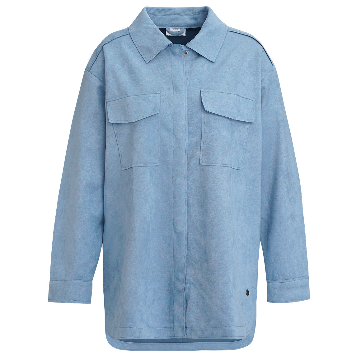 Damen Veloures-Overshirt mit zwei Taschen