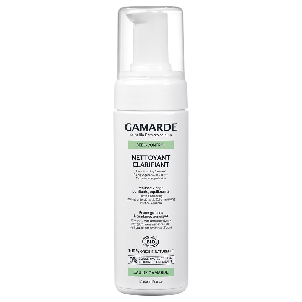 gamarde NETTOYANT CLARIFIANT  Foamer 160 ml Nettoyant moussant visage pour peaux jeunes à tendance acnéique