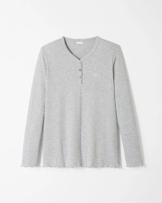Pyjama maille interlock côtelée douce et souple