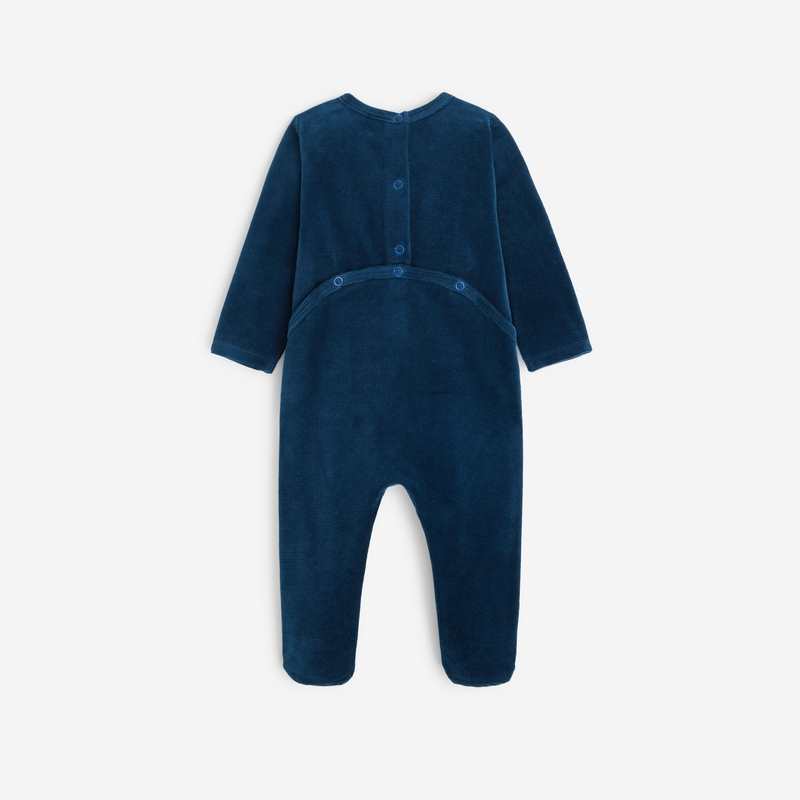 Pyjama à motifs bébé mixte bleu marine en velours maille Catimini