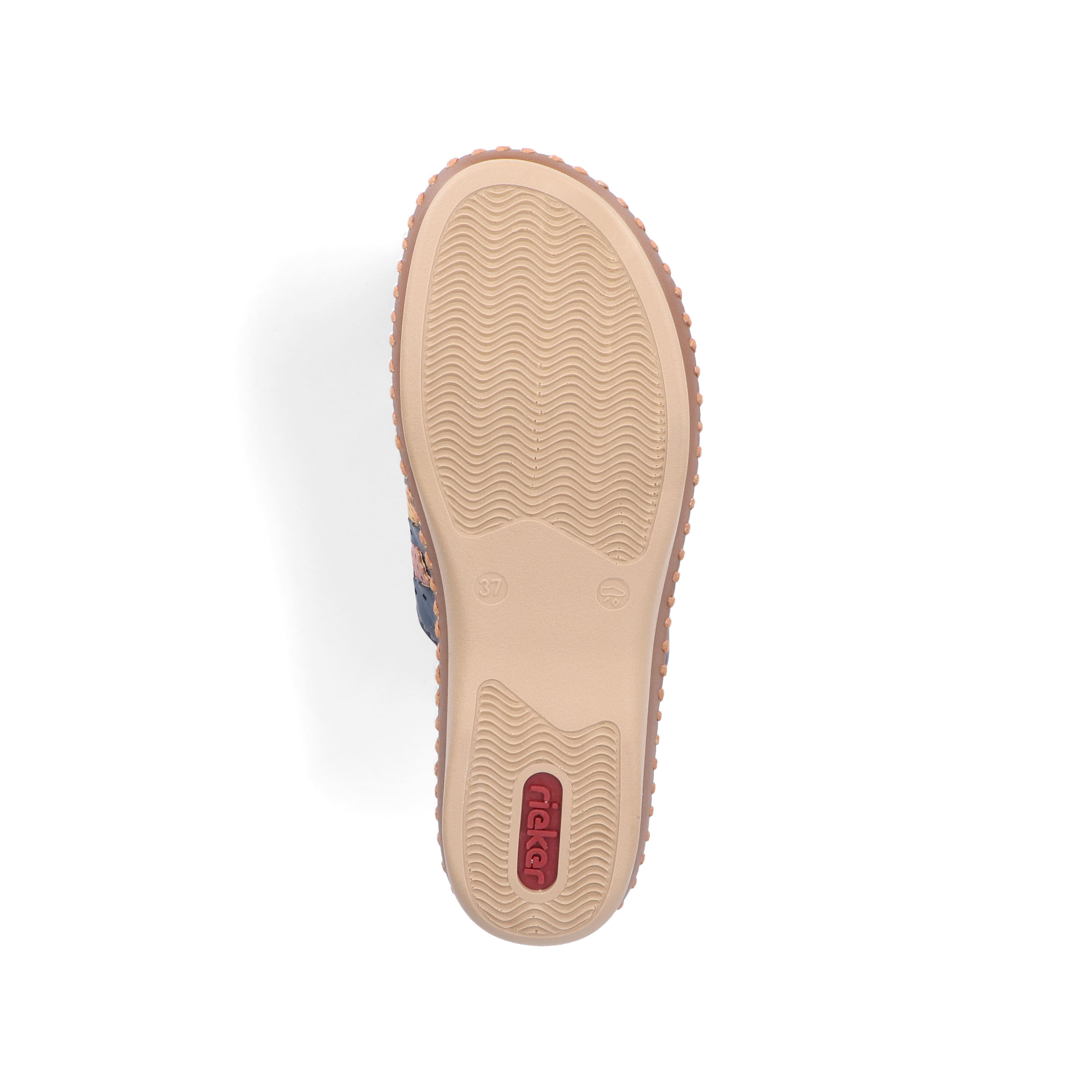 Rieker Damen Pantoletten meeresblau-mehrfarbig