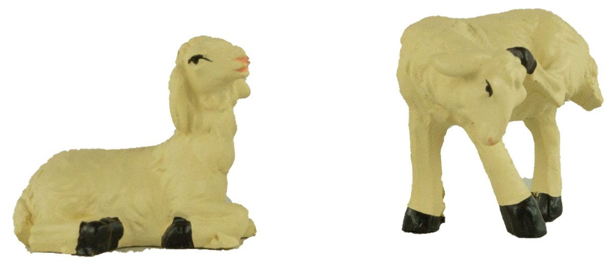 Krippenursel Krippen-Zubehör Handbemalte Krippenfiguren Schafe 7-tlg., (Spar Set, 7 teilig)