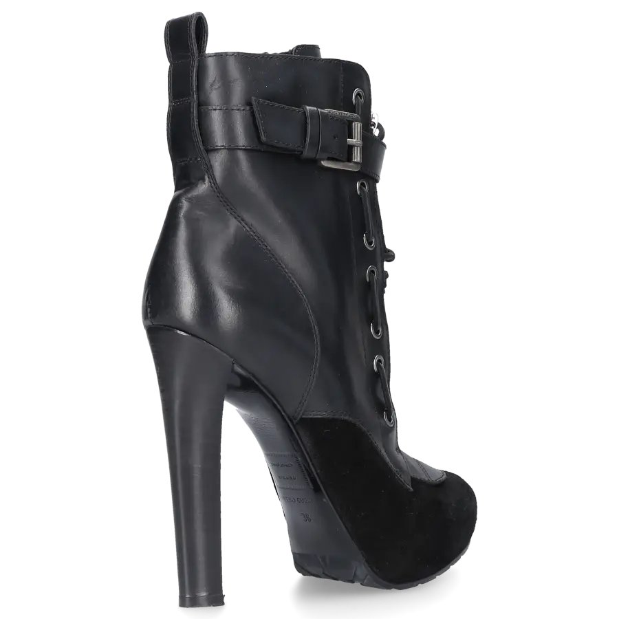 Dsquared2 - Stiefeletten Glattleder Kalbsleder Veloursleder schwarz - schwarz