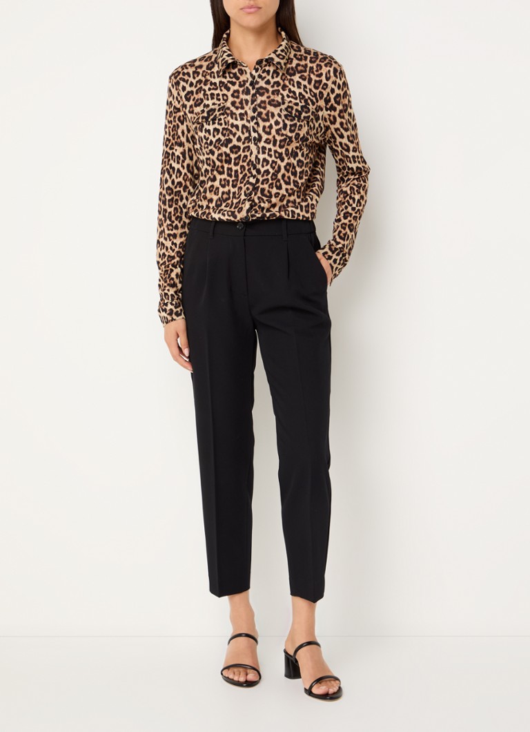 Gerard Darel  Annelaure blouse met panterprint en borstzakken