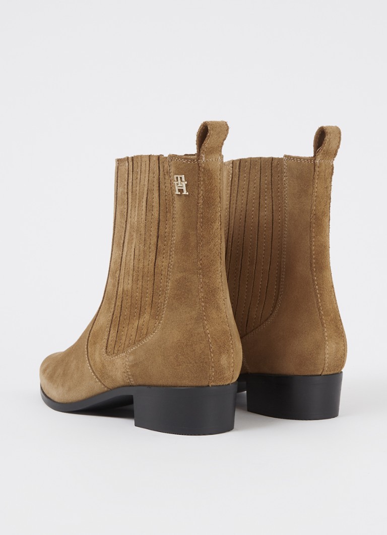 Ghete Tommy Hilfiger din piele întoarsă cu logo